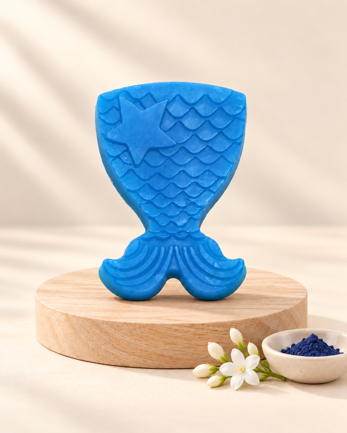 Blue mermaid tail soap — blue indigo and jasmine scent