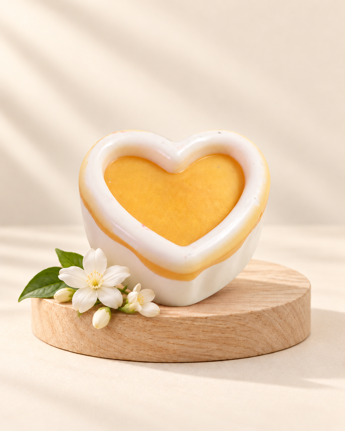 White and gold heart soap — jasmine scent, vitamin B
