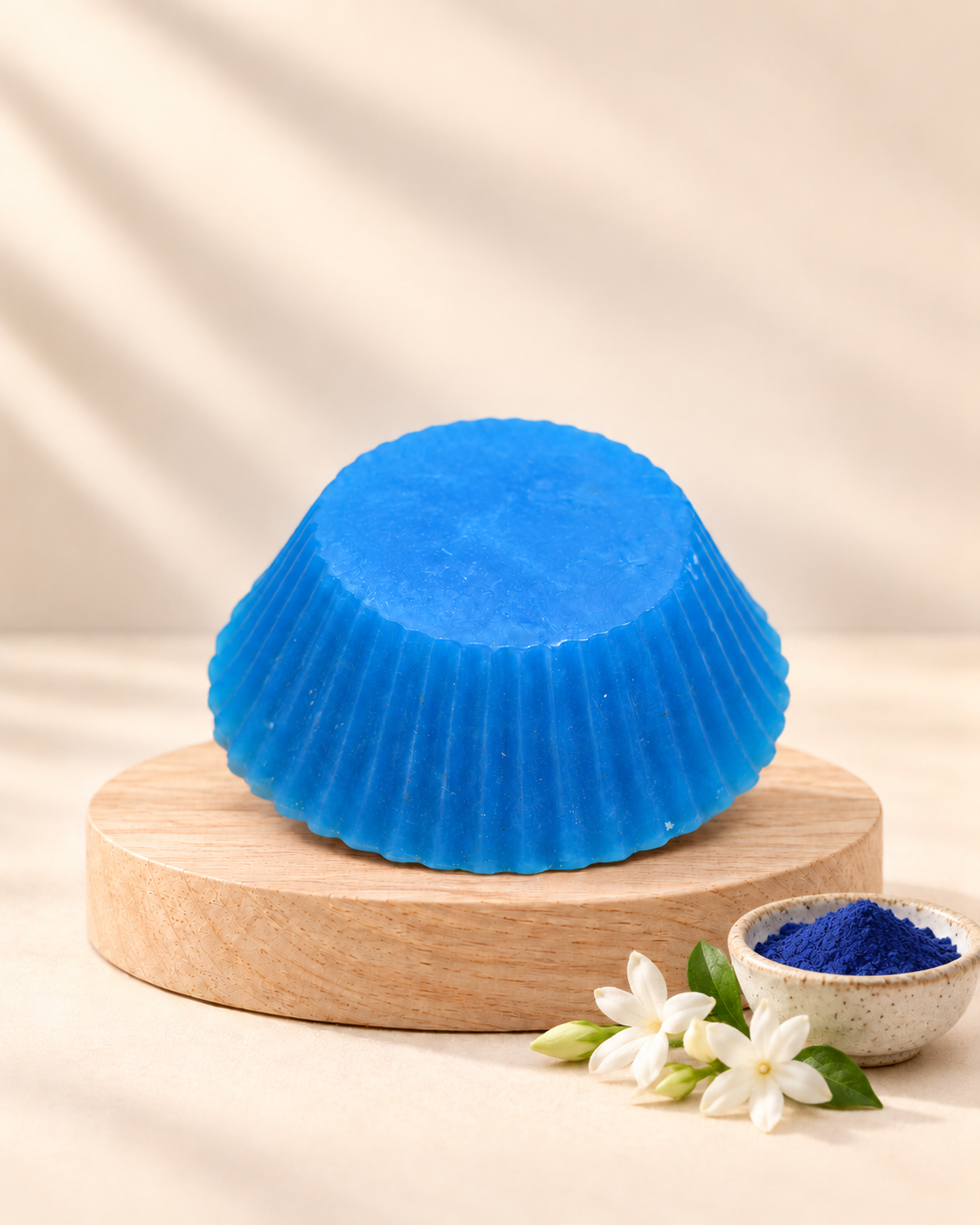 Blue cupcake soap — blue indigo and jasmine scent