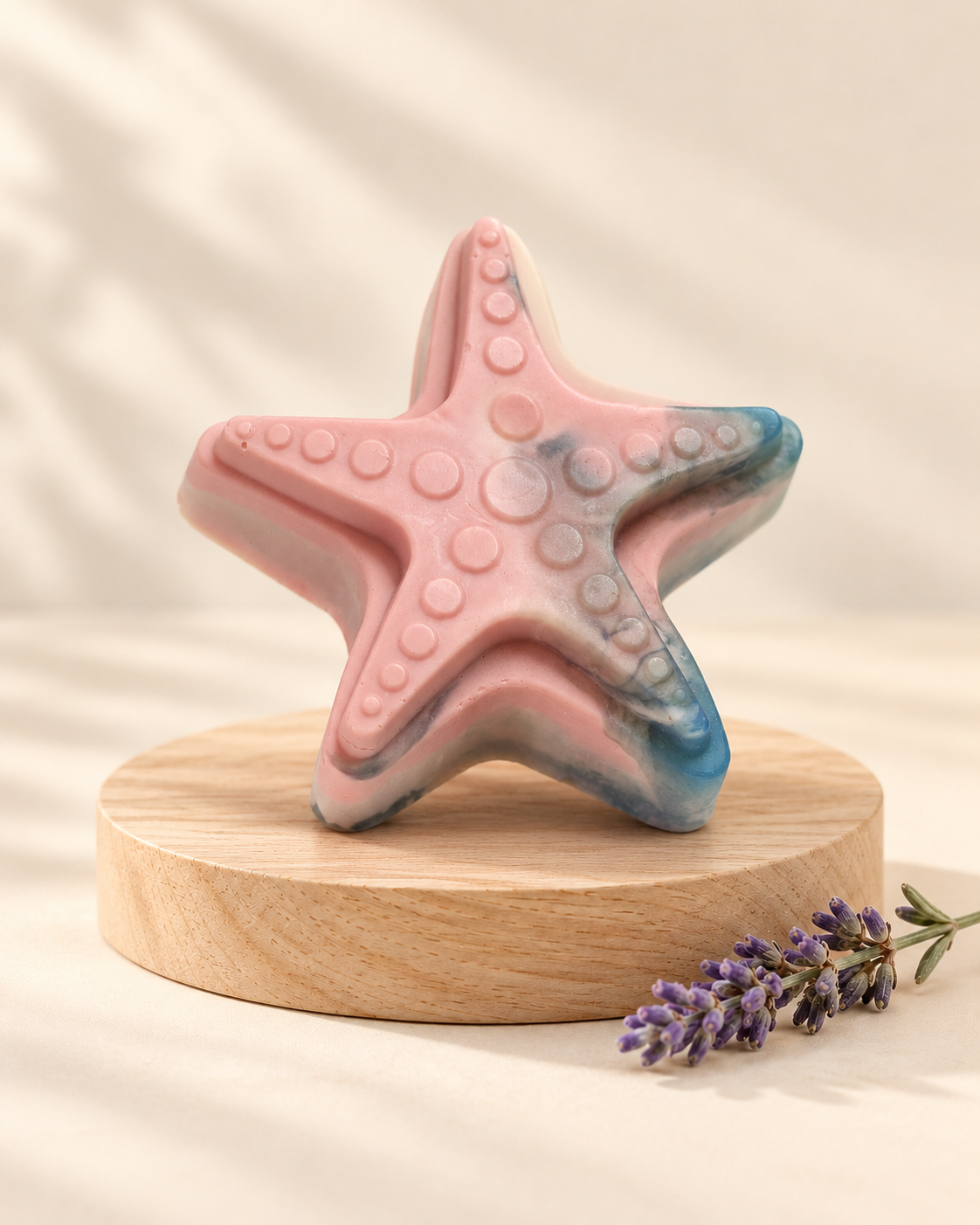 Large sea-star soap in pink and blue