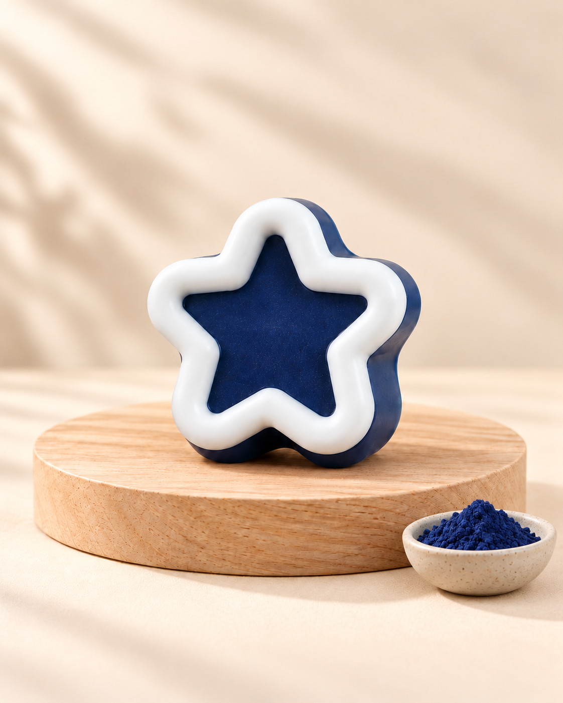 Dark blue and white star soap — blue indigo