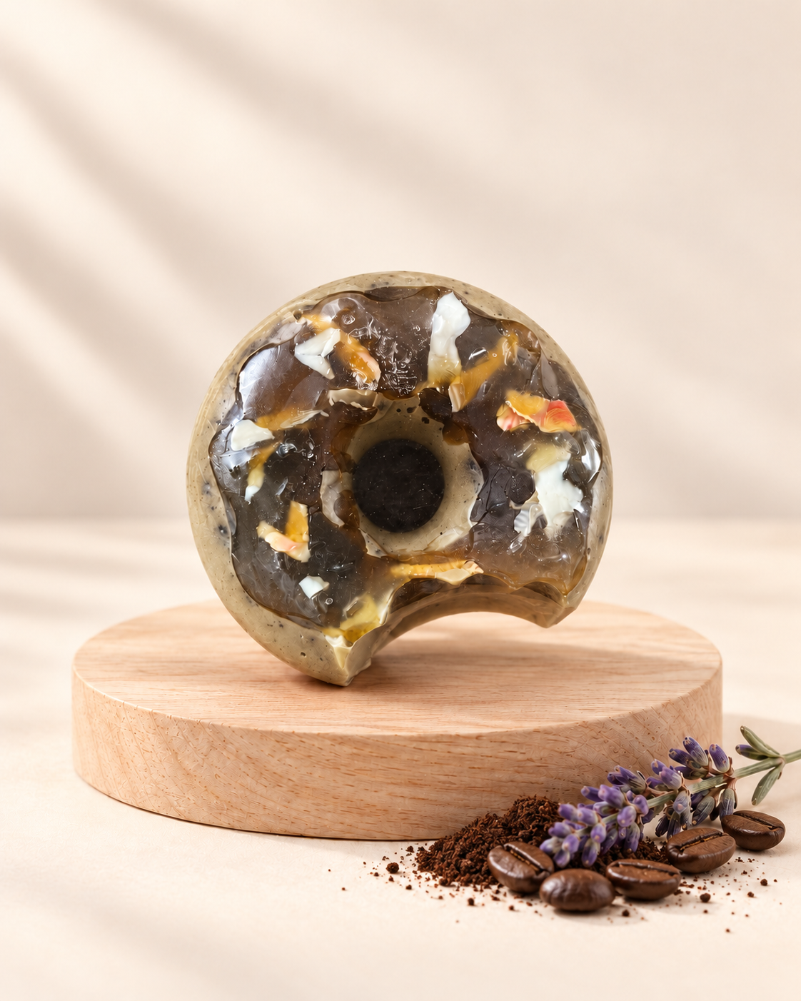 Bitten donut soap — concentrated coffee and lavender