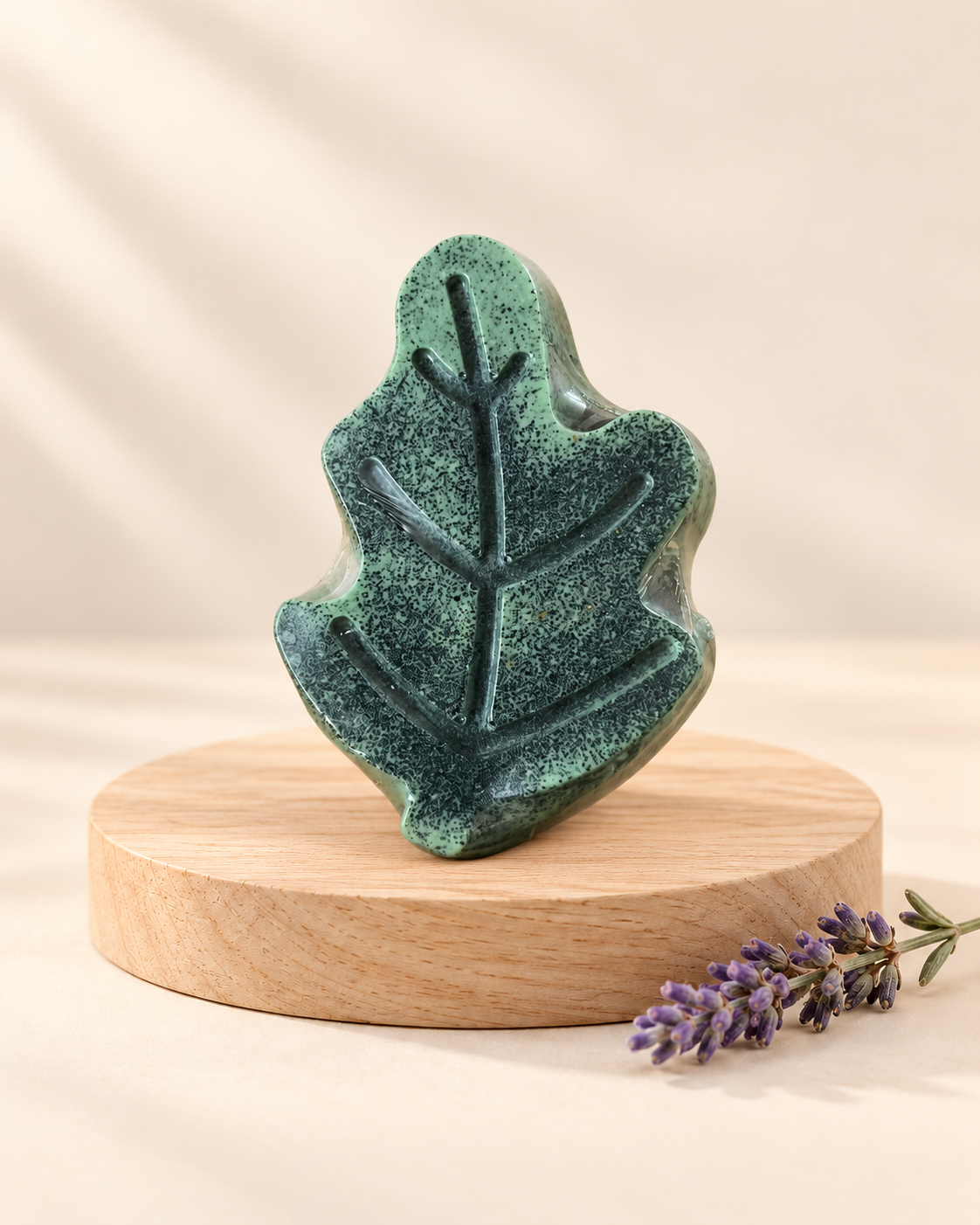 Leaf Soap — Green & Black — front view